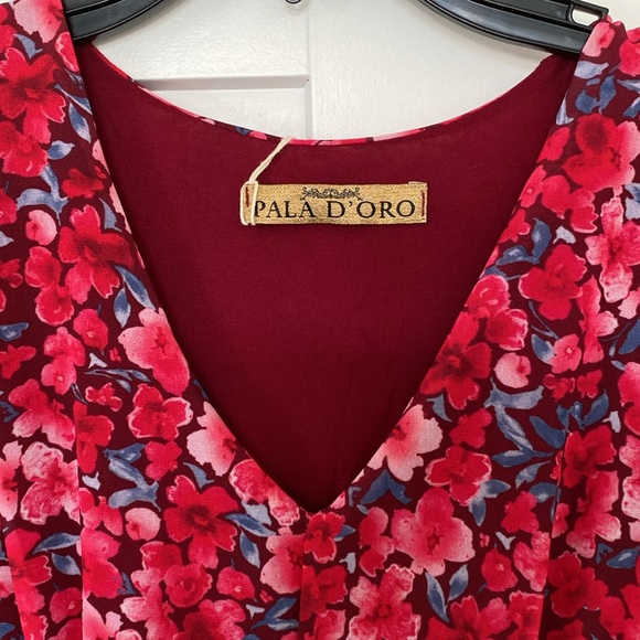 Pink Floral Print Dress by Pala D'oro. Size Small - Picture 5 of 16